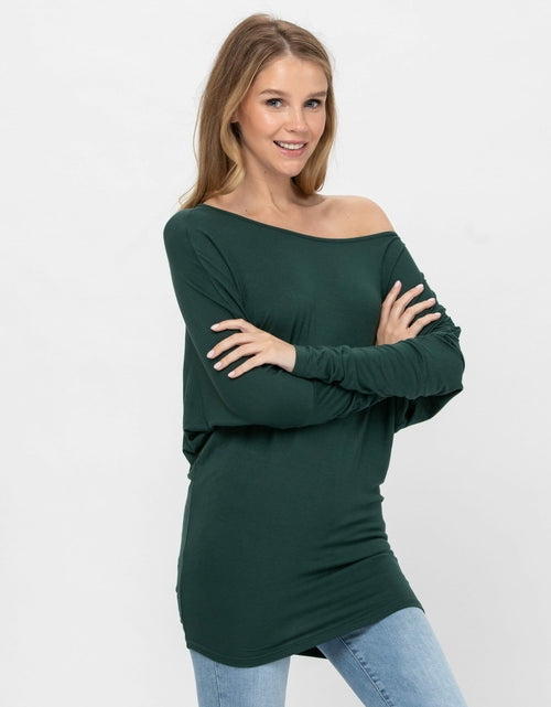 Load image into Gallery viewer, Flowy Comfort Draped Long Sleeve Batwing Dolman Top S-XL Plus Size
