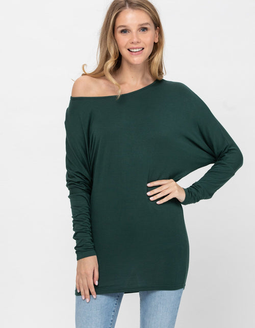 Load image into Gallery viewer, Flowy Comfort Draped Long Sleeve Batwing Dolman Top S-XL Plus Size
