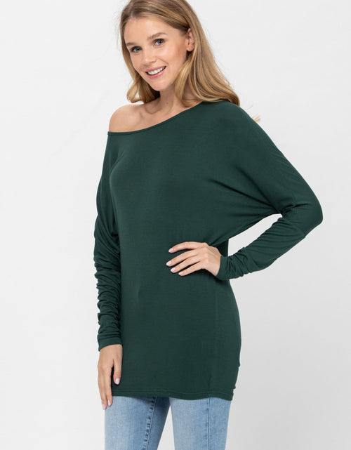 Load image into Gallery viewer, Flowy Comfort Draped Long Sleeve Batwing Dolman Top S-XL Plus Size
