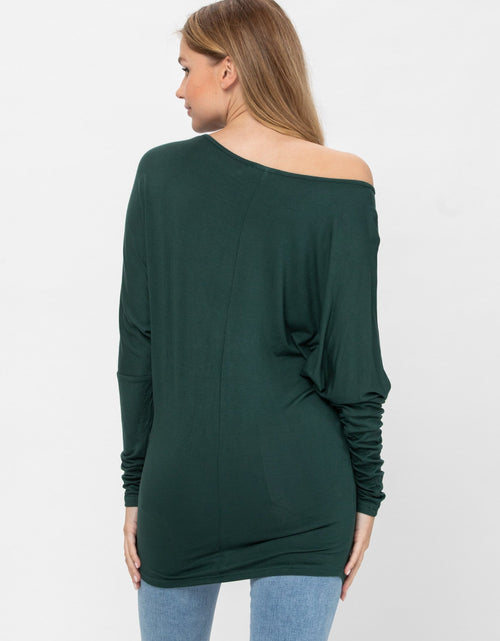 Load image into Gallery viewer, Flowy Comfort Draped Long Sleeve Batwing Dolman Top S-XL Plus Size
