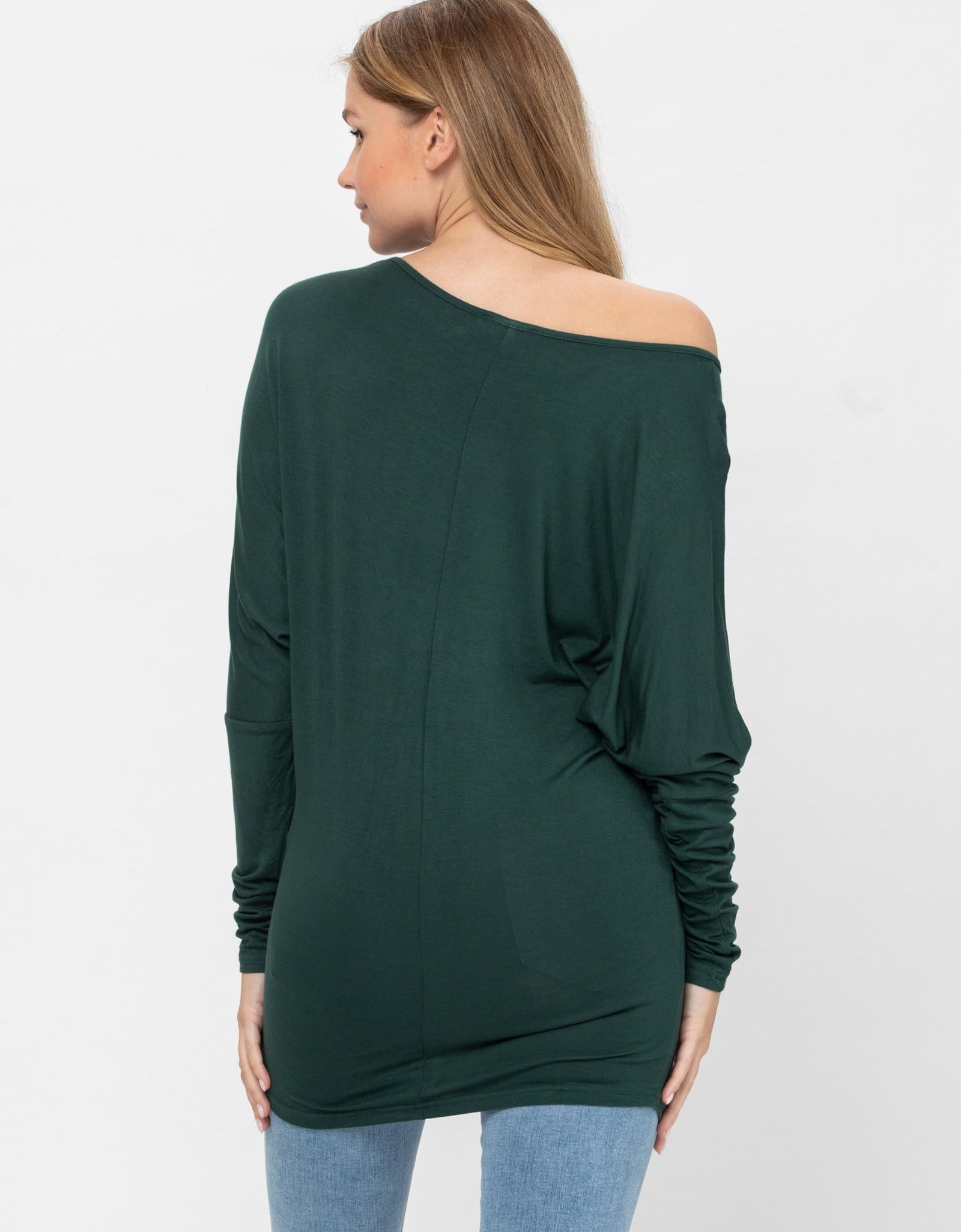 Flowy Comfort Draped Long Sleeve Batwing Dolman Top S-XL Plus Size