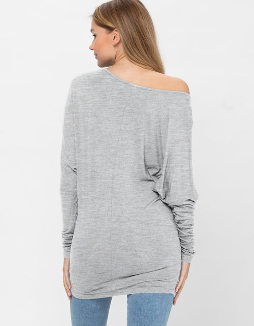 Load image into Gallery viewer, Flowy Comfort Draped Long Sleeve Batwing Dolman Top S-XL Plus Size
