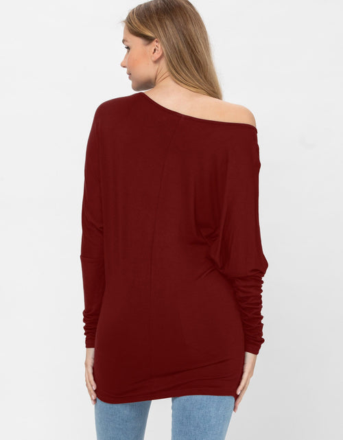 Load image into Gallery viewer, Flowy Comfort Draped Long Sleeve Batwing Dolman Top S-XL Plus Size
