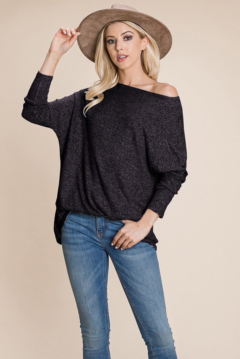 Casual Dolman Pullover Sweater Loose Fit Knit Top