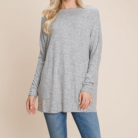 Casual Dolman Pullover Sweater Loose Fit Knit Top