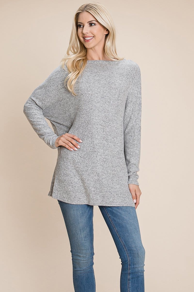 Casual Dolman Pullover Sweater Loose Fit Knit Top