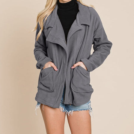 Fleece Jacket Lapel Lightweight Warm Sherpa
