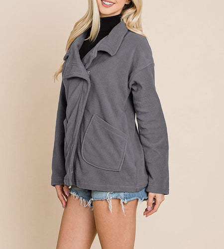 Fleece Jacket Lapel Lightweight Warm Sherpa