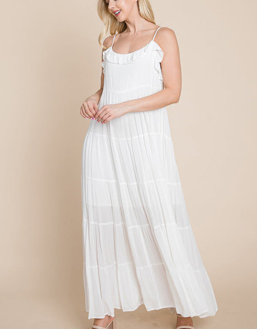 Load image into Gallery viewer, Tiered Tie Strap Cami Maxi Dress
