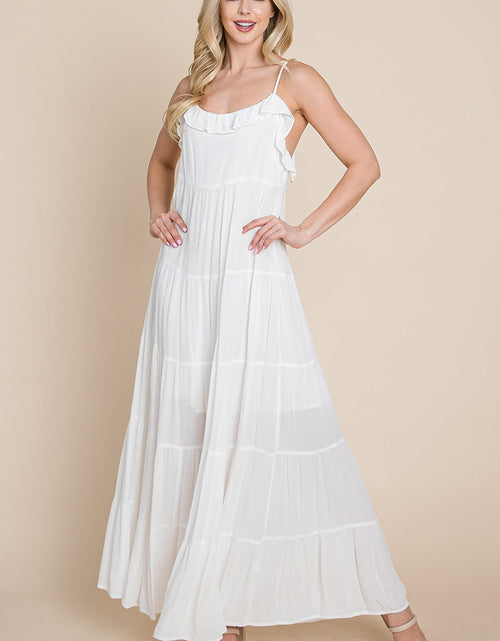 Load image into Gallery viewer, Tiered Tie Strap Cami Maxi Dress
