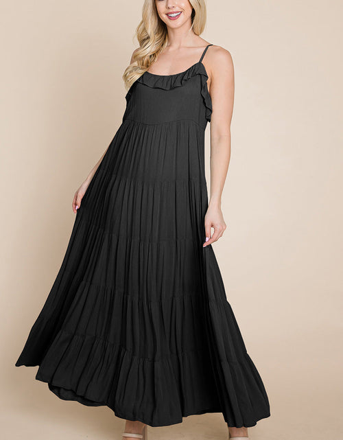 Load image into Gallery viewer, Tiered Tie Strap Cami Maxi Dress
