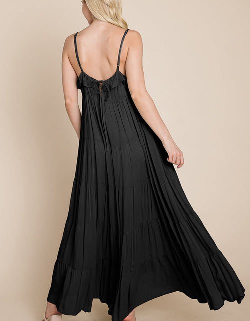 Load image into Gallery viewer, Tiered Tie Strap Cami Maxi Dress
