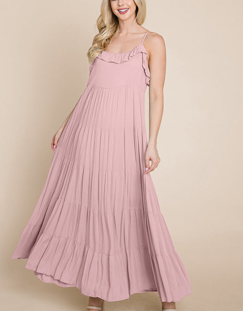 Load image into Gallery viewer, Tiered Tie Strap Cami Maxi Dress
