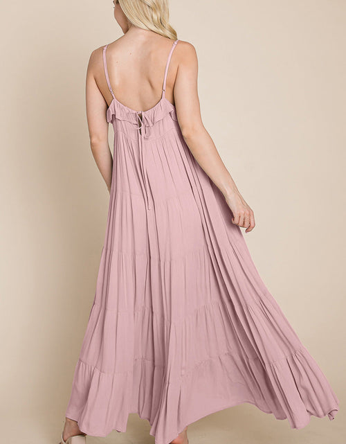 Load image into Gallery viewer, Tiered Tie Strap Cami Maxi Dress
