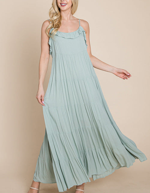 Load image into Gallery viewer, Tiered Tie Strap Cami Maxi Dress
