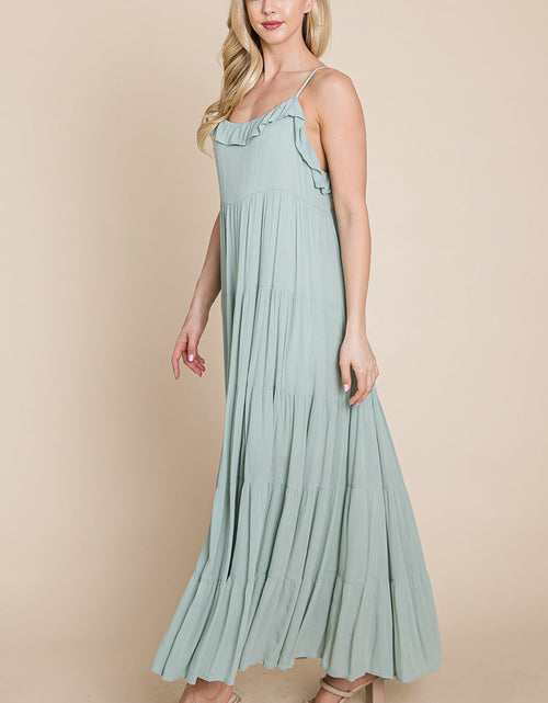 Load image into Gallery viewer, Tiered Tie Strap Cami Maxi Dress
