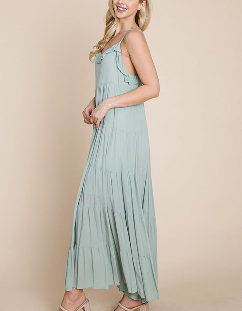 Load image into Gallery viewer, Tiered Tie Strap Cami Maxi Dress
