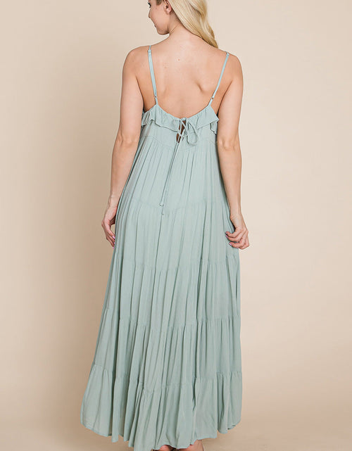 Load image into Gallery viewer, Tiered Tie Strap Cami Maxi Dress
