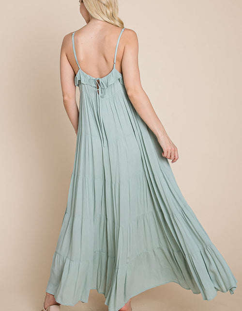 Load image into Gallery viewer, Tiered Tie Strap Cami Maxi Dress
