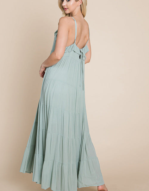 Load image into Gallery viewer, Tiered Tie Strap Cami Maxi Dress
