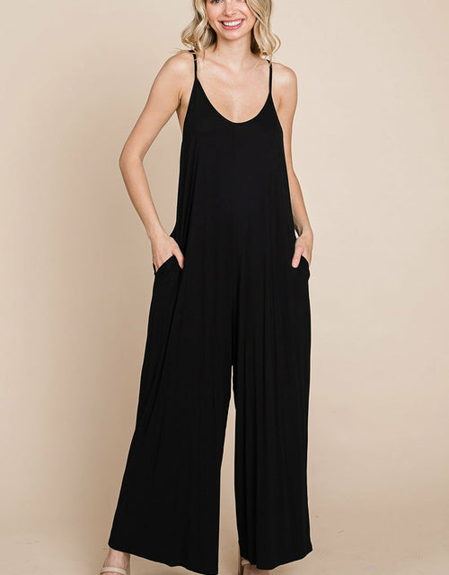 Load image into Gallery viewer, Sleeveless Wide Leg Pocketed Jumpsuit
