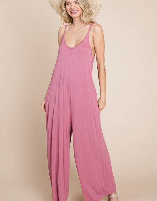 Load image into Gallery viewer, Sleeveless Wide Leg Pocketed Jumpsuit
