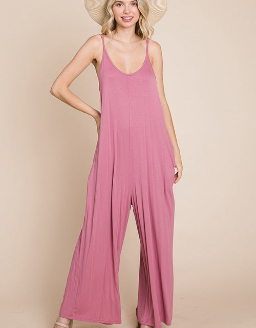 Load image into Gallery viewer, Sleeveless Wide Leg Pocketed Jumpsuit
