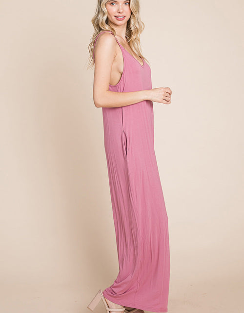 Load image into Gallery viewer, Sleeveless Wide Leg Pocketed Jumpsuit
