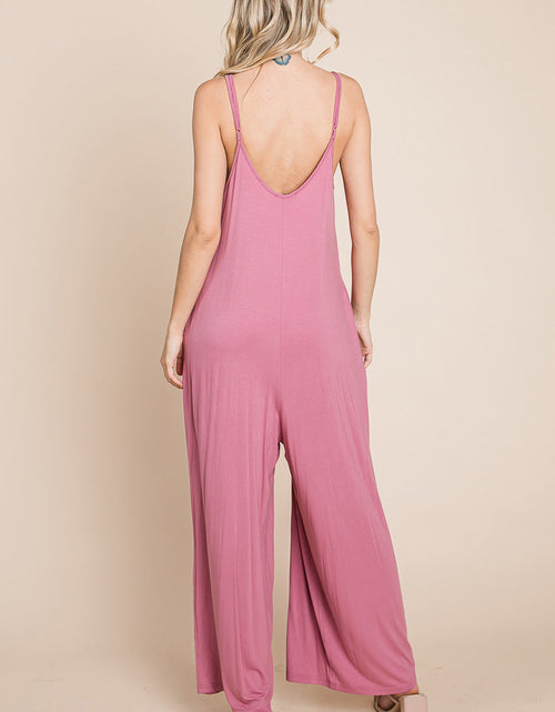 Load image into Gallery viewer, Sleeveless Wide Leg Pocketed Jumpsuit
