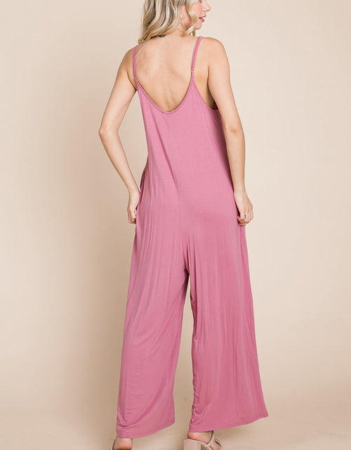 Load image into Gallery viewer, Sleeveless Wide Leg Pocketed Jumpsuit
