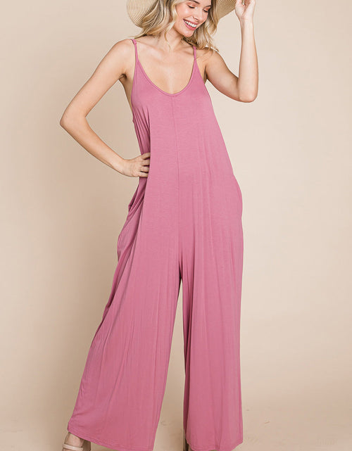 Load image into Gallery viewer, Sleeveless Wide Leg Pocketed Jumpsuit
