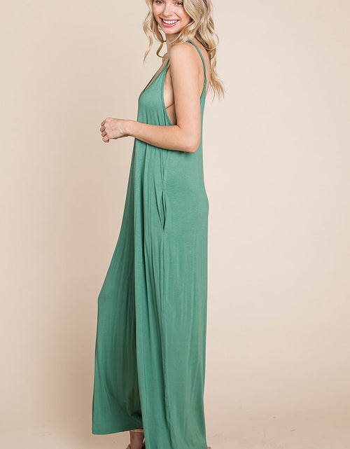 Load image into Gallery viewer, Sleeveless Wide Leg Pocketed Jumpsuit
