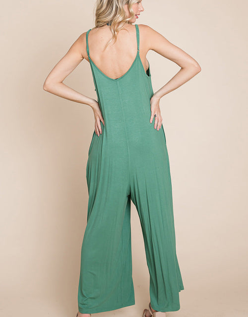 Load image into Gallery viewer, Sleeveless Wide Leg Pocketed Jumpsuit
