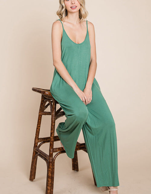 Load image into Gallery viewer, Sleeveless Wide Leg Pocketed Jumpsuit
