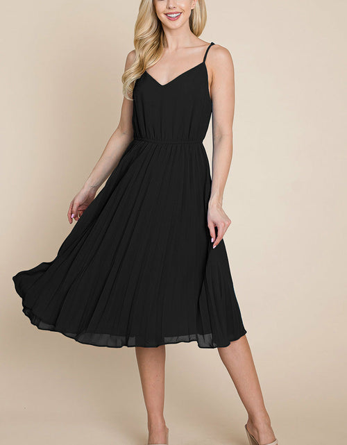 Load image into Gallery viewer, V Neck Pleated Midi Sundress
