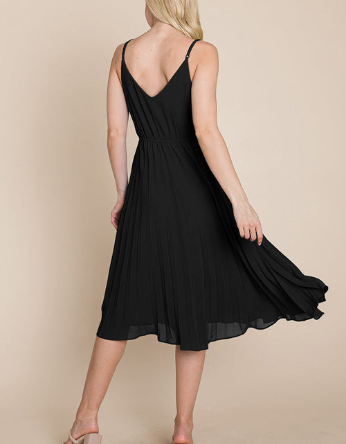 Load image into Gallery viewer, V Neck Pleated Midi Sundress
