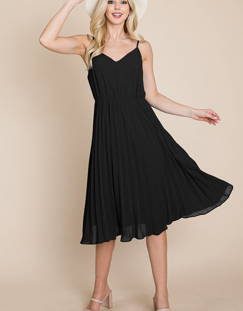 Load image into Gallery viewer, V Neck Pleated Midi Sundress
