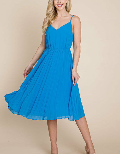 Load image into Gallery viewer, V Neck Pleated Midi Sundress
