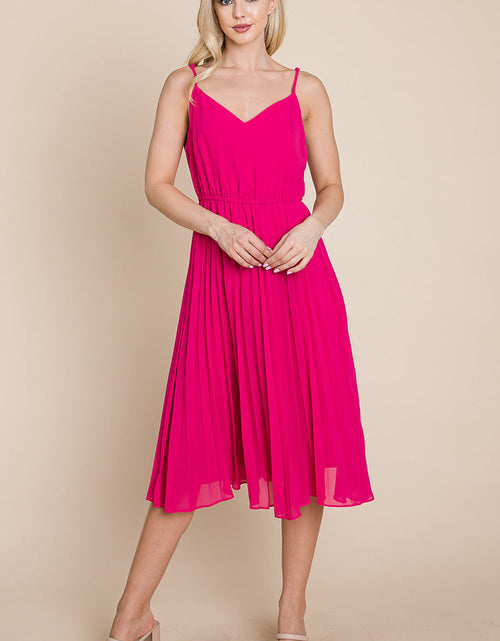 Load image into Gallery viewer, V Neck Pleated Midi Sundress
