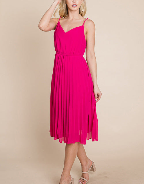 Load image into Gallery viewer, V Neck Pleated Midi Sundress
