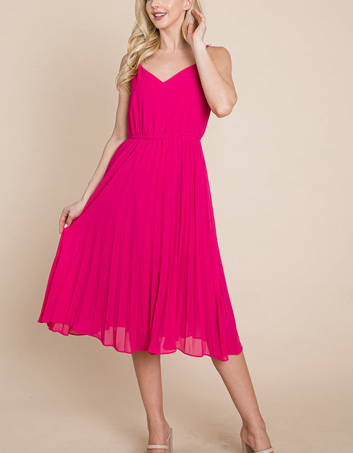 Load image into Gallery viewer, V Neck Pleated Midi Sundress
