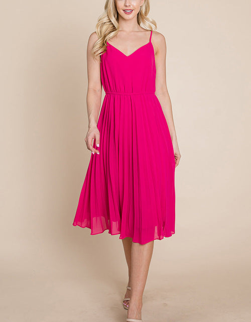 Load image into Gallery viewer, V Neck Pleated Midi Sundress
