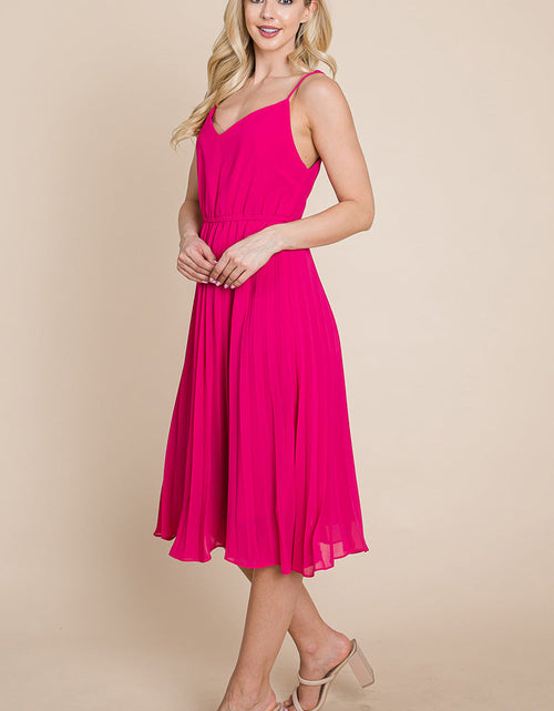 Load image into Gallery viewer, V Neck Pleated Midi Sundress
