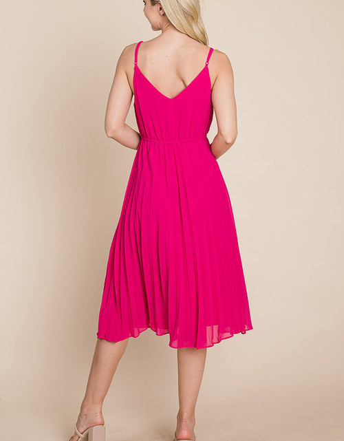 Load image into Gallery viewer, V Neck Pleated Midi Sundress
