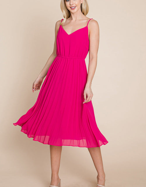 Load image into Gallery viewer, V Neck Pleated Midi Sundress
