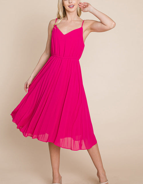 Load image into Gallery viewer, V Neck Pleated Midi Sundress
