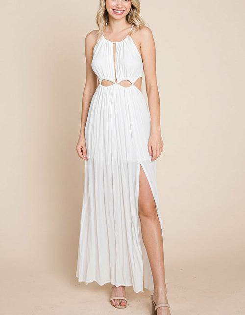 Load image into Gallery viewer, Split Front Cut Out Halter Maxi Dress
