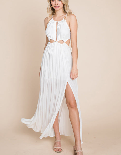 Load image into Gallery viewer, Split Front Cut Out Halter Maxi Dress
