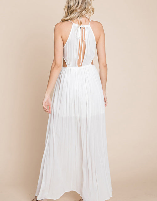 Load image into Gallery viewer, Split Front Cut Out Halter Maxi Dress
