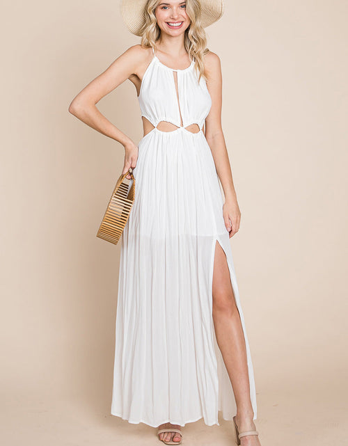 Load image into Gallery viewer, Split Front Cut Out Halter Maxi Dress
